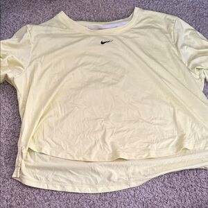 Nike Women's Light Yellow Short Sleeve Tee